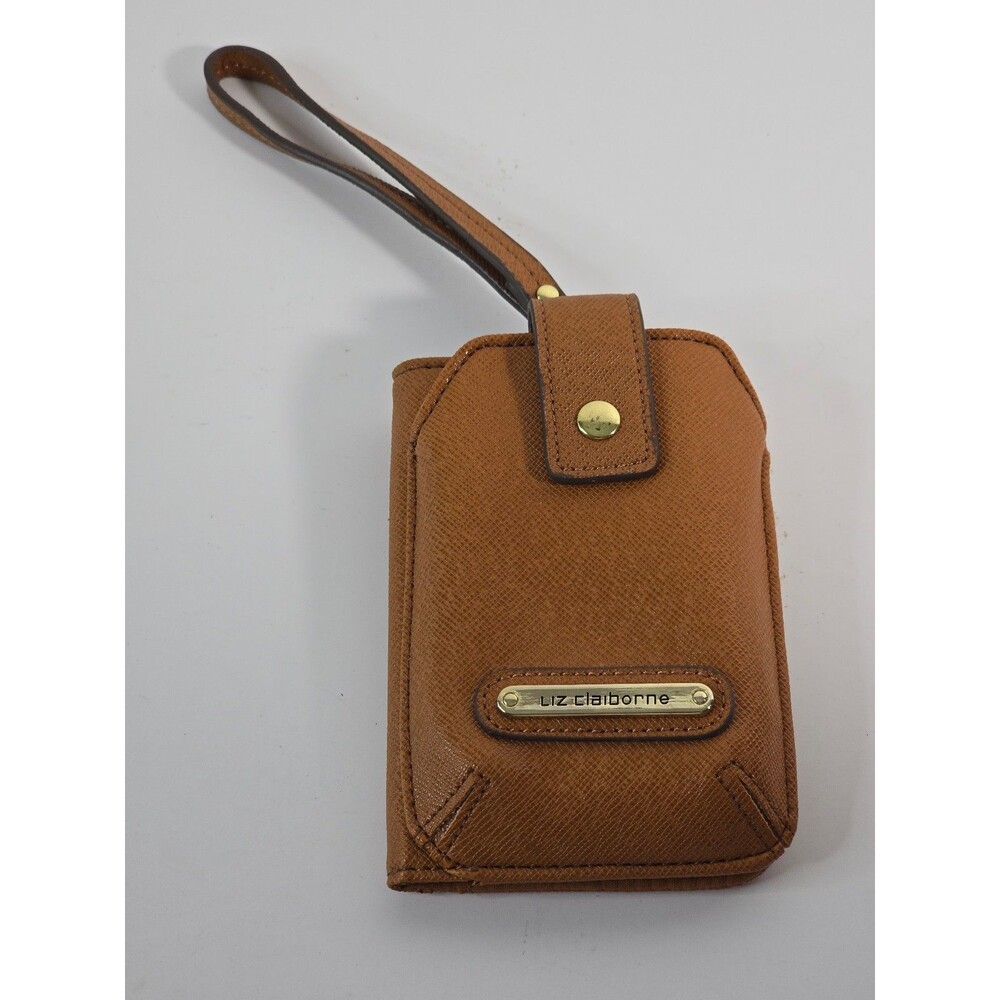 Liz Claiborne saffiano leather wristlet phone wallet